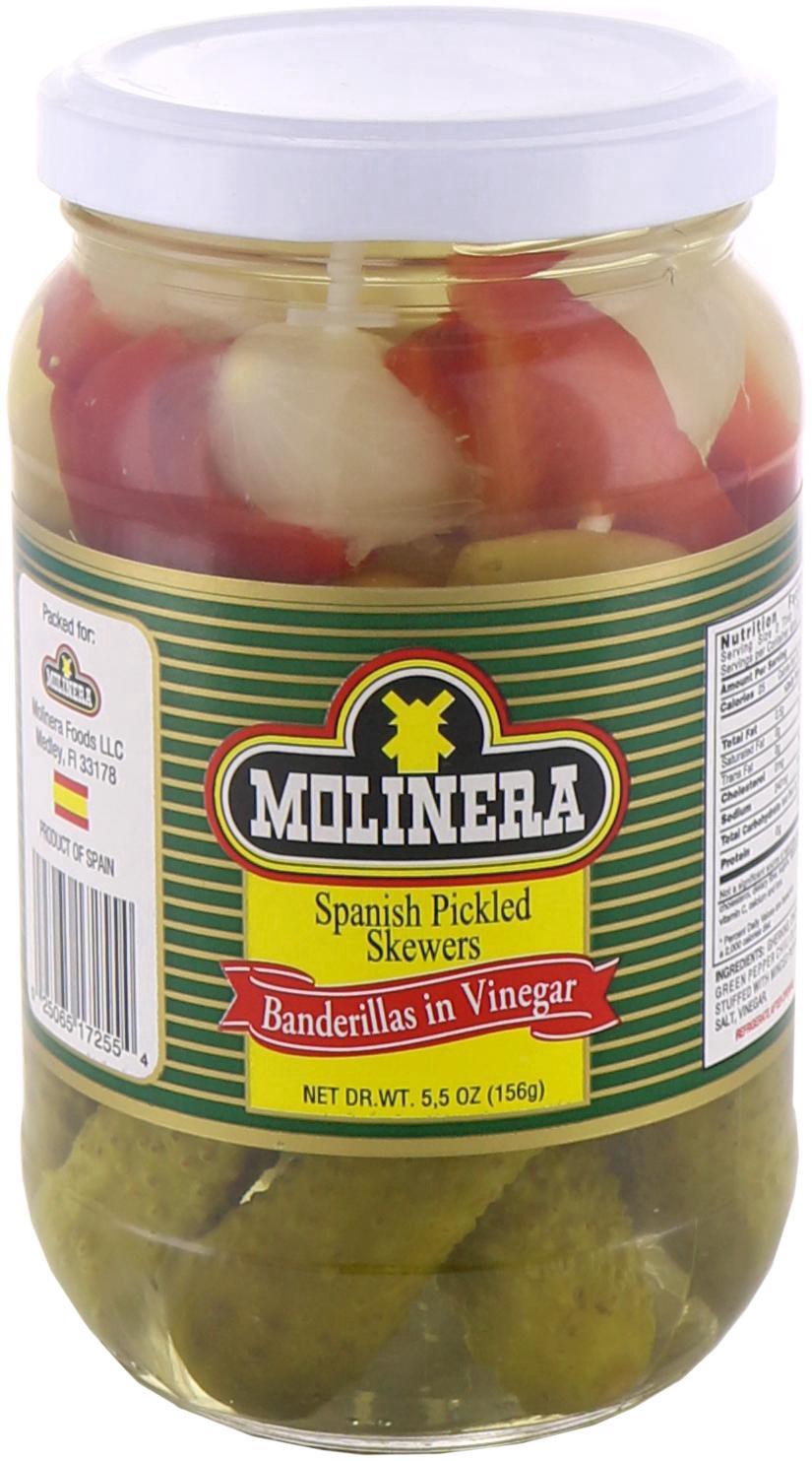 slide 1 of 1, Molinera Banderillas In Vinegar Spanish Pickled Skewers, 5.5 oz