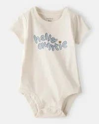 Carter's Baby 'Hello Auntie' Short-Sleeve Graphic Bodysuit - Cream - 18M