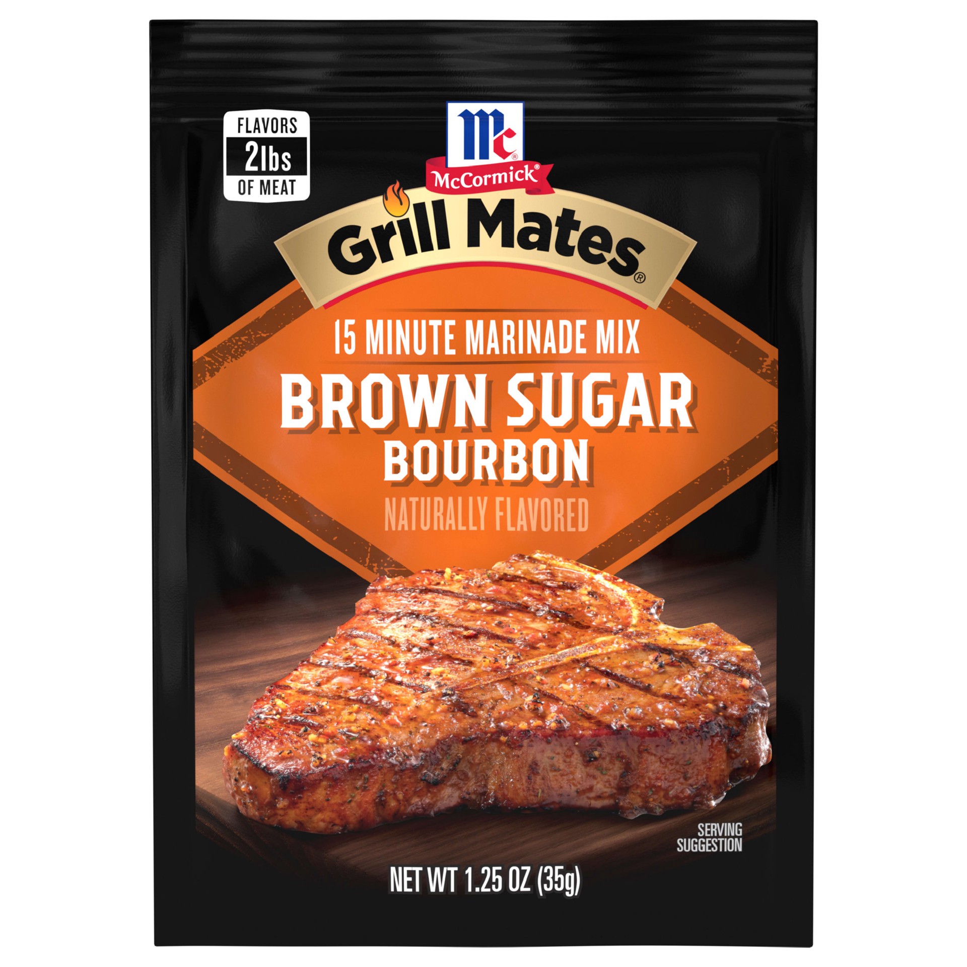 slide 1 of 5, McCormick Grill Mates Brown Sugar Bourbon Marinade, 1.25 oz
