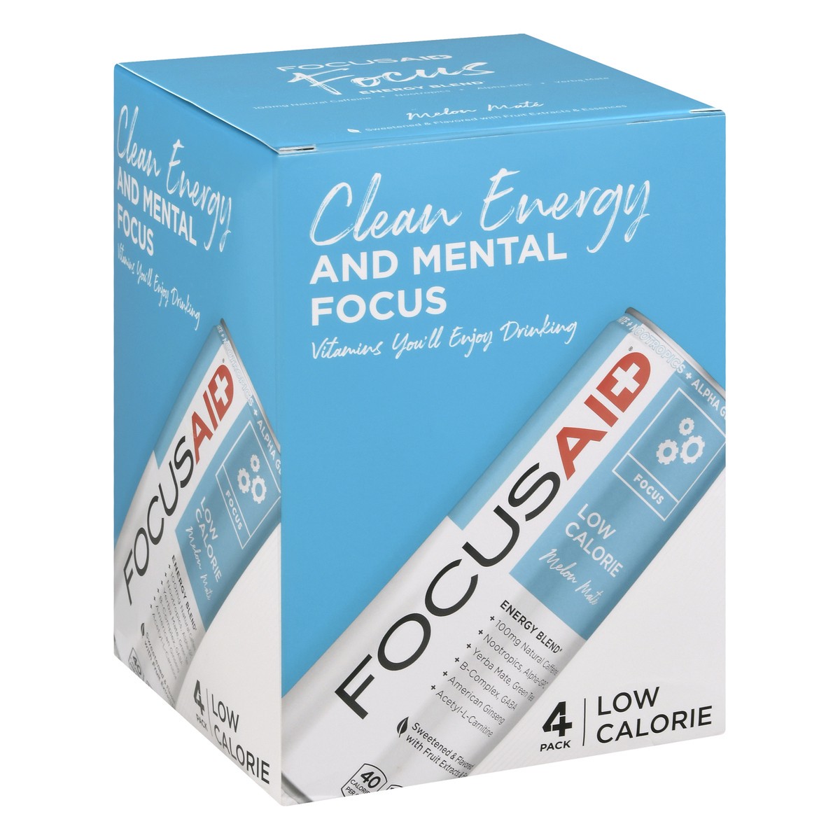 slide 9 of 9, FOCUSAID Focus 4 Pack Melon Mate Energy Blend 4 ea, 4 ct