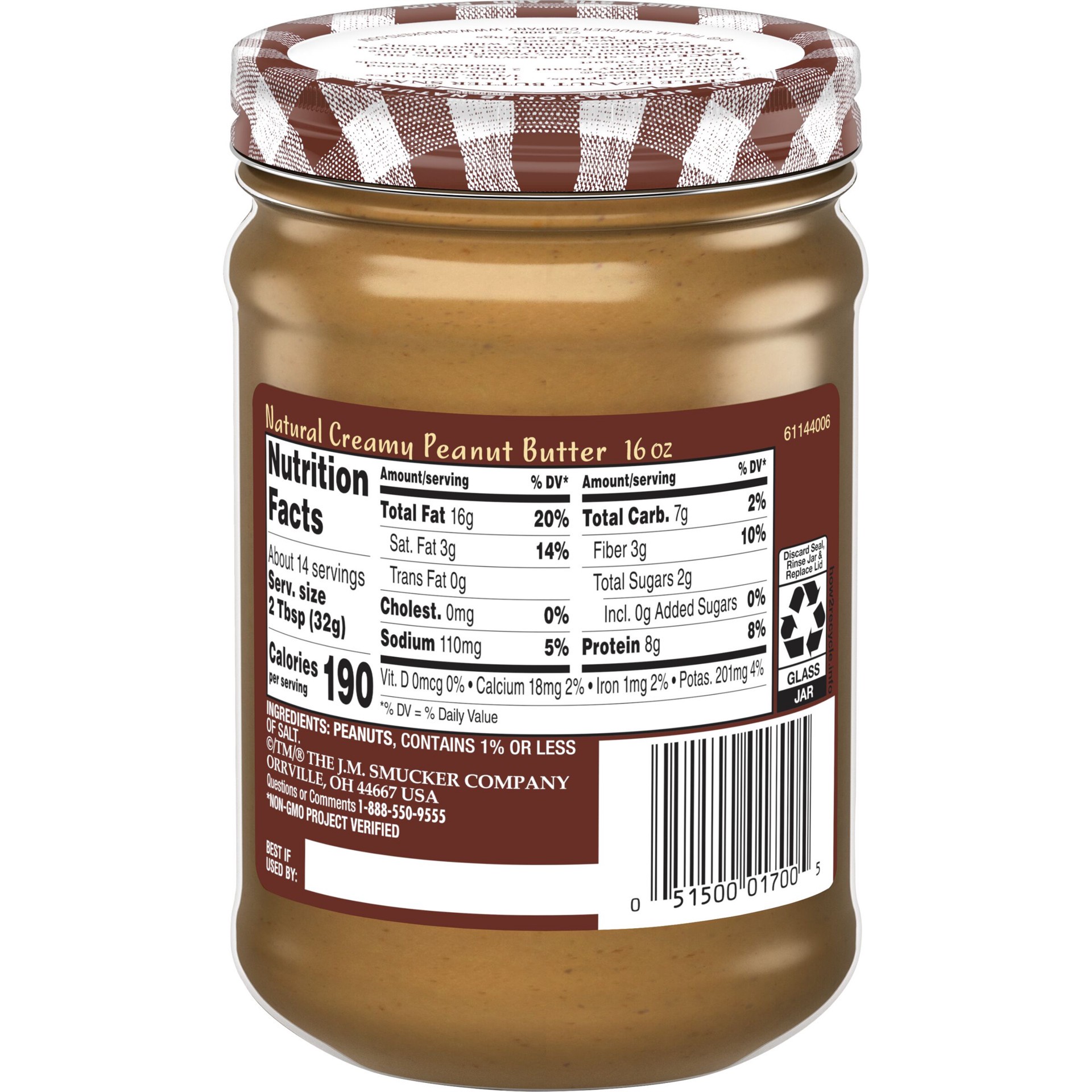 slide 2 of 4, Smucker's Natural Creamy Peanut Butter, 16 Ounces, 16 oz