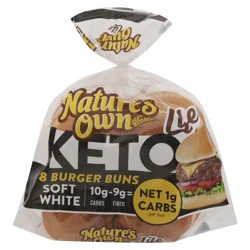 Nature's Own Keto Soft White Burger Buns, 8 Count