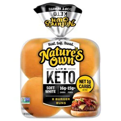 Nature''s Own Keto Soft White Burger Buns, 8 Count