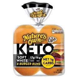 Nature's Own Keto Soft White Burger Buns, 8 Count