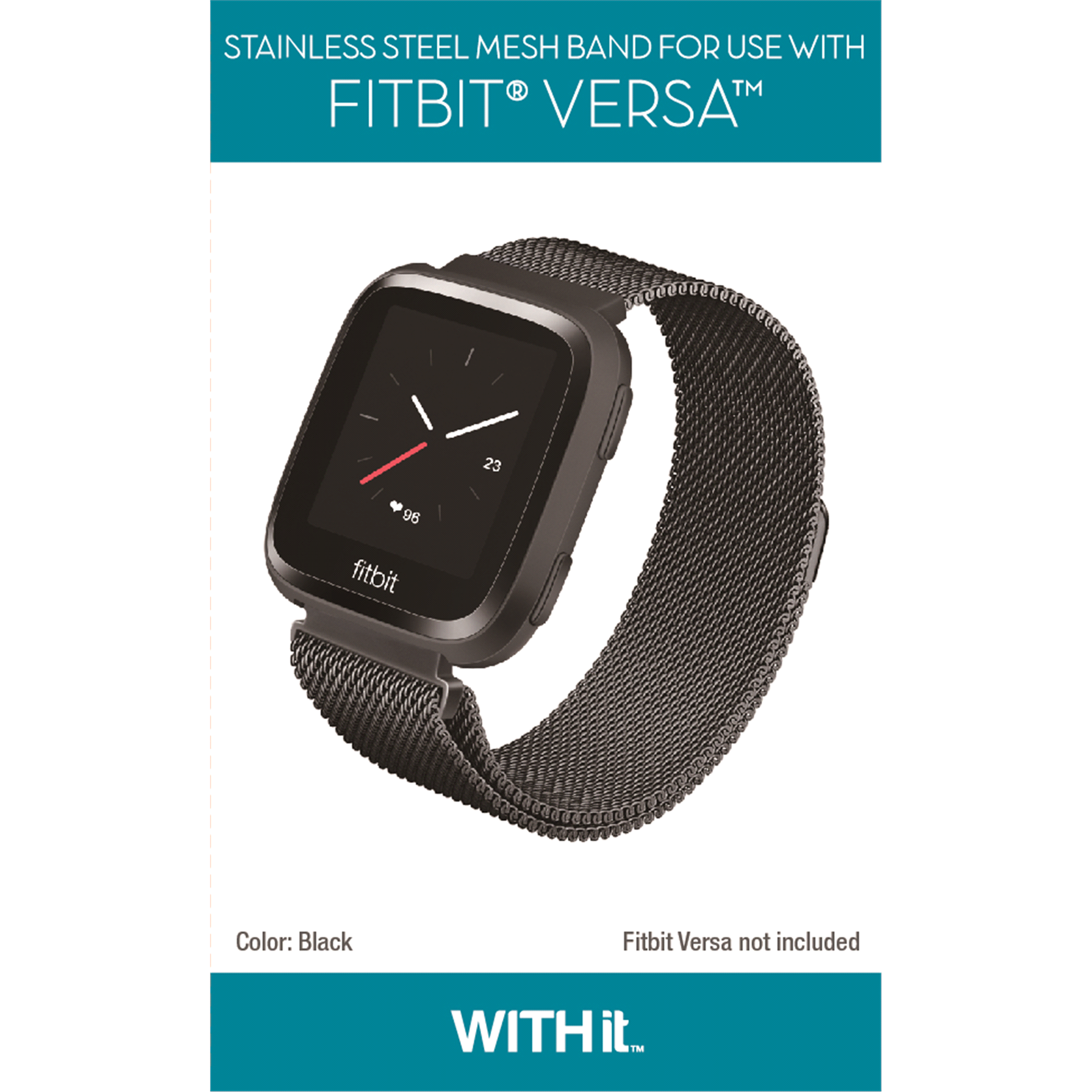 slide 5 of 5, WITHit Fitbit Versa Mesh Band, versa