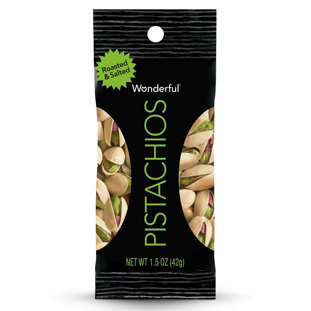 slide 4 of 4, Wonderful Pistachios, In Shell Roasted & Salted Nuts, 1.5 Ounce Bags (Pack of 9), 225 gram
