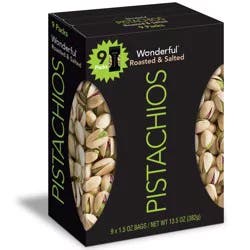 Wonderful Pistachios, In Shell Roasted & Salted Nuts, 1.5 Ounce Bags (Pack of 9)