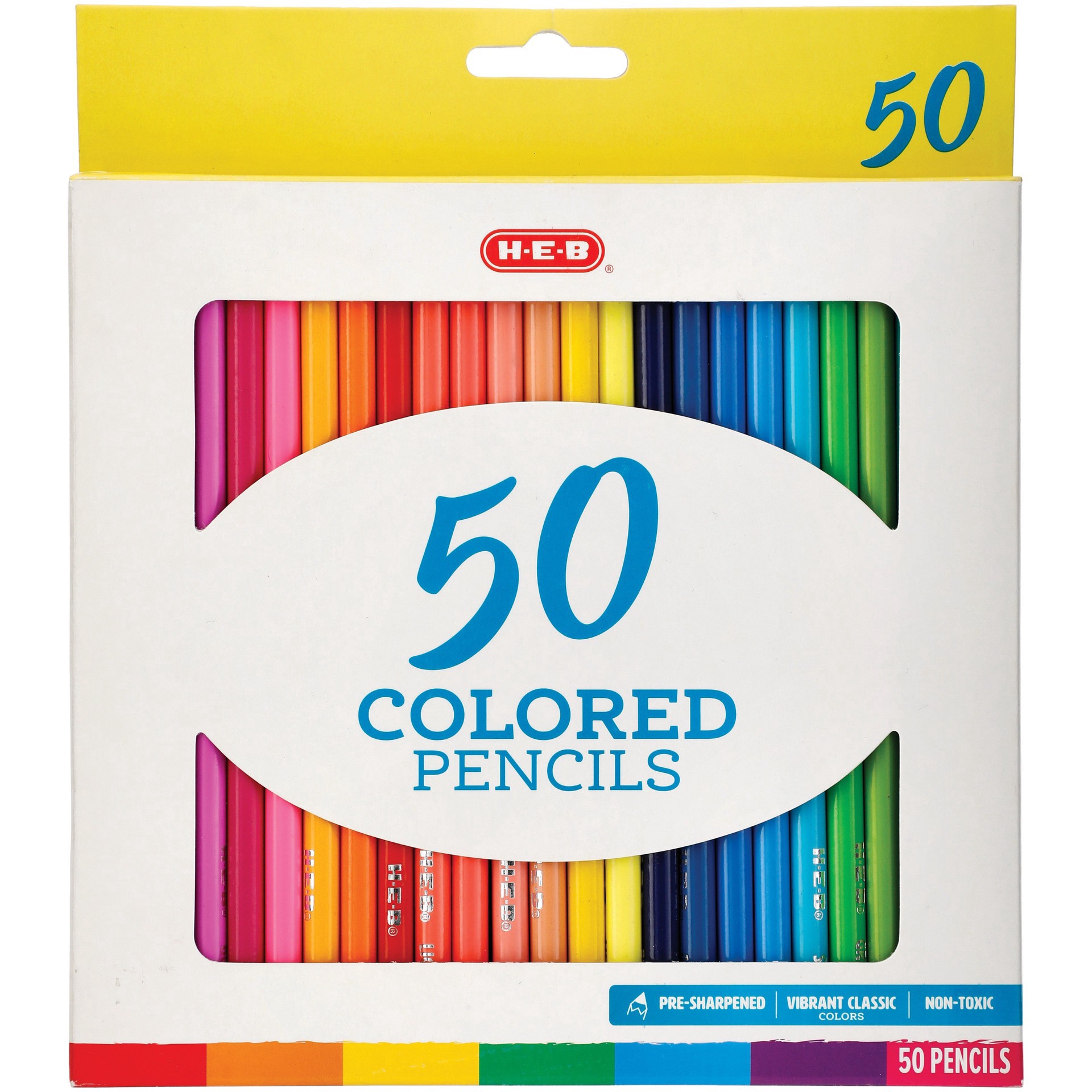 slide 1 of 1, H-E-B Classic Colored Pencils, 50 ct