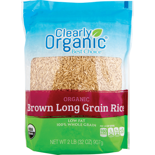 slide 1 of 1, Clearly Organic Brown Long Grain Rice, 32 oz