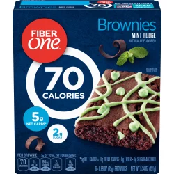 Fiber One Brownies, 70 Calorie Bar, 5 Net Carbs, Snacks, Mint Fudge