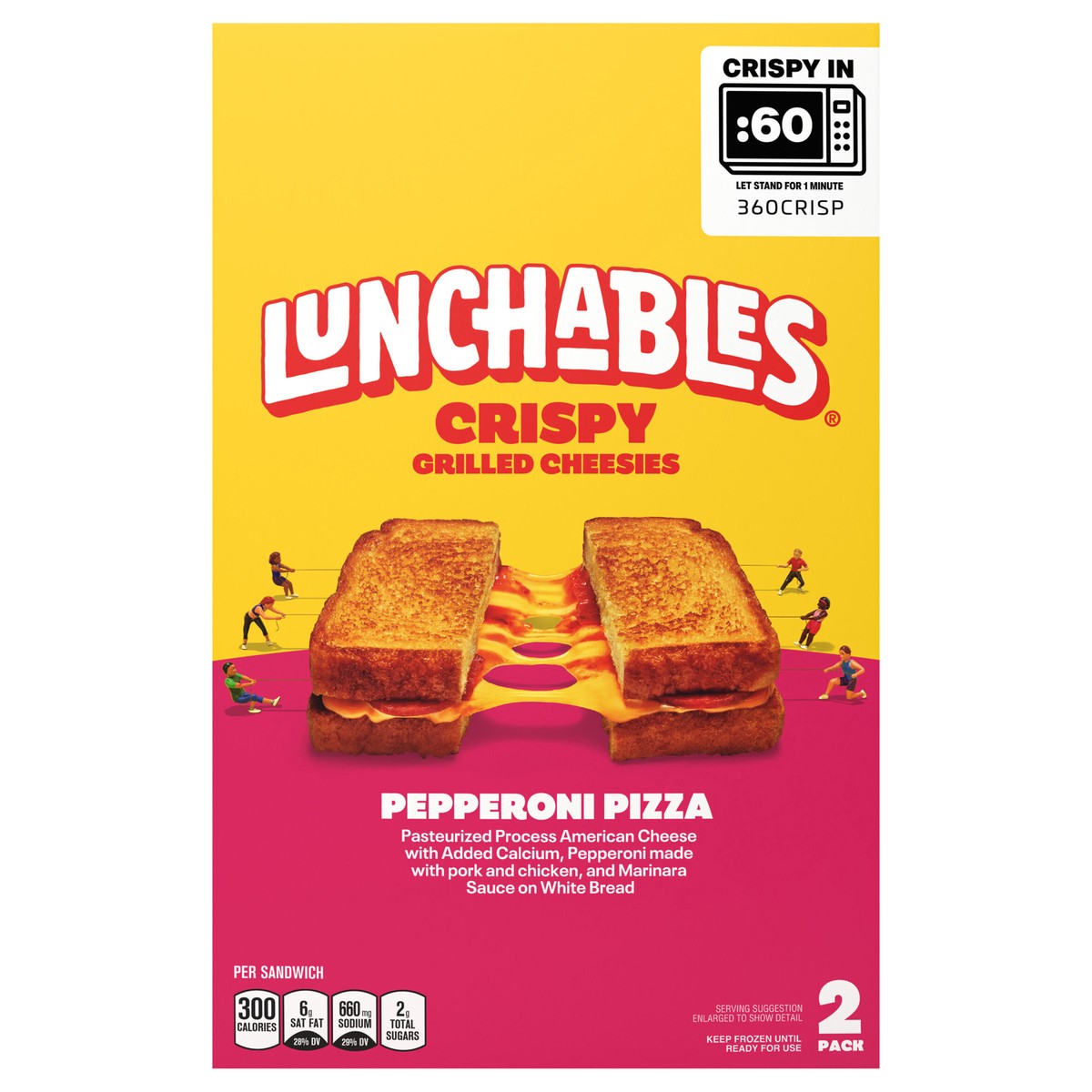 slide 1 of 5, Lunchables Crispy Grilled Cheesies, Pepperoni Pizza Sandwiches, 2 Pack, 6.2 oz Box, 6.2 oz