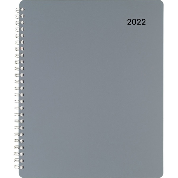 slide 1 of 3, Office Depot Brand Monthly Planner, 7'' X 8-3/4'', Silver, January To December 2022, Od001730, 7 in