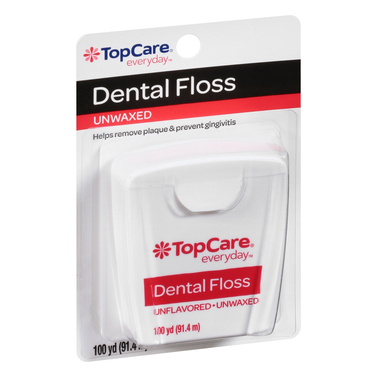 slide 2 of 9, TopCare Everyday Unflavored Unwaxed Dental Floss 1 ea, 100 yd