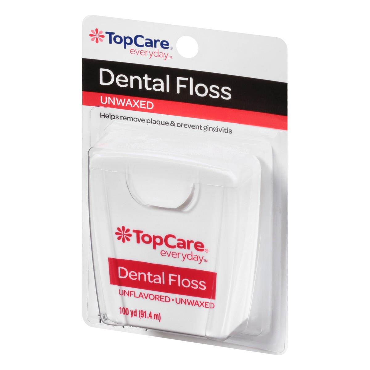 slide 3 of 9, TopCare Everyday Unflavored Unwaxed Dental Floss 1 ea, 100 yd