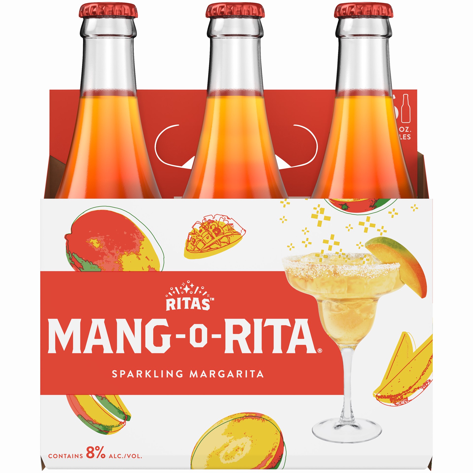 slide 2 of 3, RITAS™ Mang-O-Rita Sparkling Margarita, 6 Pack 12 fl. oz. Bottles, 6 ct