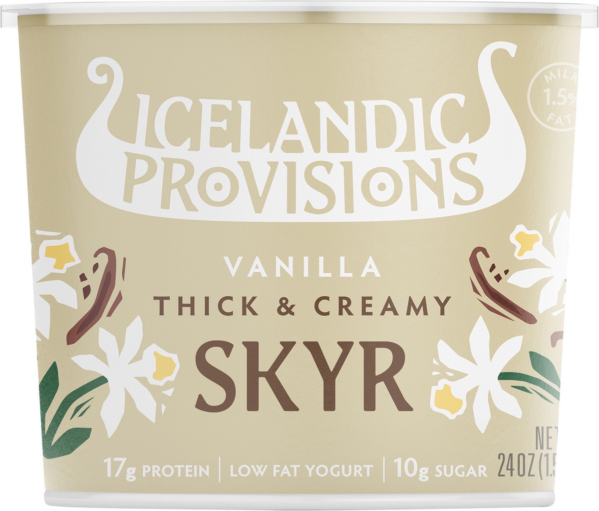 slide 6 of 7, Icelandic Provisions Vanilla Thick & Creamy Low Fat Skyr 24 oz, 24 oz