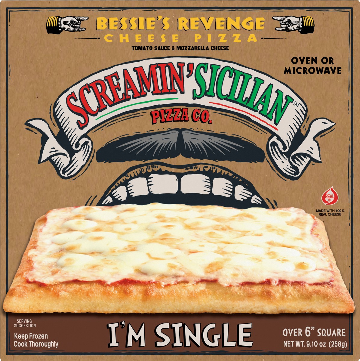 slide 7 of 11, Screamin' Sicilian I'm Single Bessie's Revenge Cheese Pizza 9.10 oz, 9.1 oz