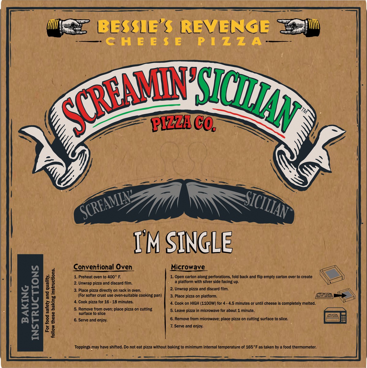 slide 11 of 11, Screamin' Sicilian I'm Single Bessie's Revenge Cheese Pizza 9.10 oz, 9.1 oz