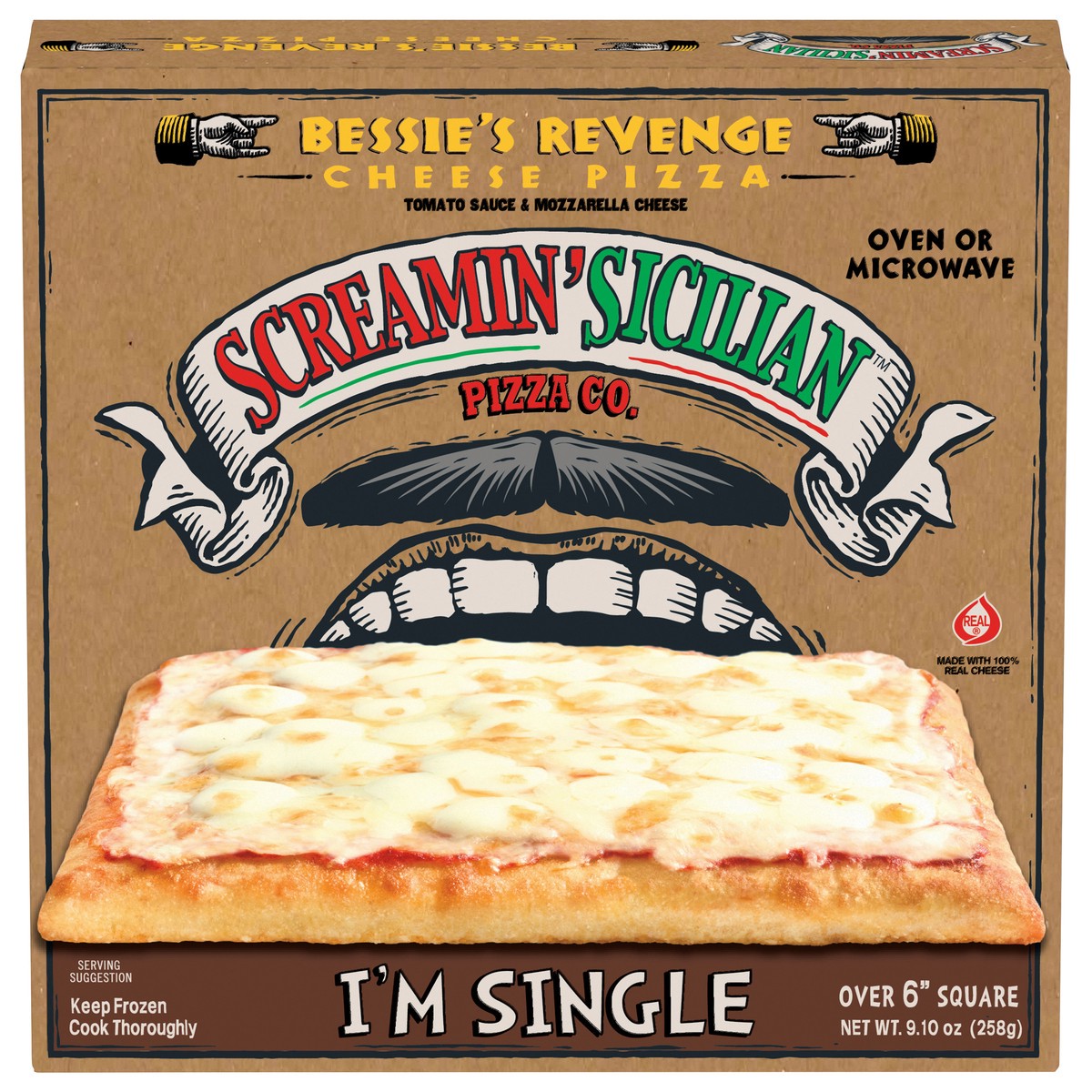 slide 5 of 11, Screamin' Sicilian I'm Single Bessie's Revenge Cheese Pizza 9.10 oz, 9.1 oz