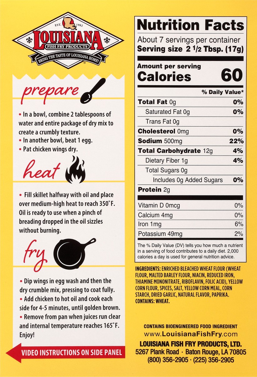 slide 8 of 13, Louisiana Fish Fry Products Spicy Fried Chicken Wings Seasoned Coating Mix 4 oz, 4 oz