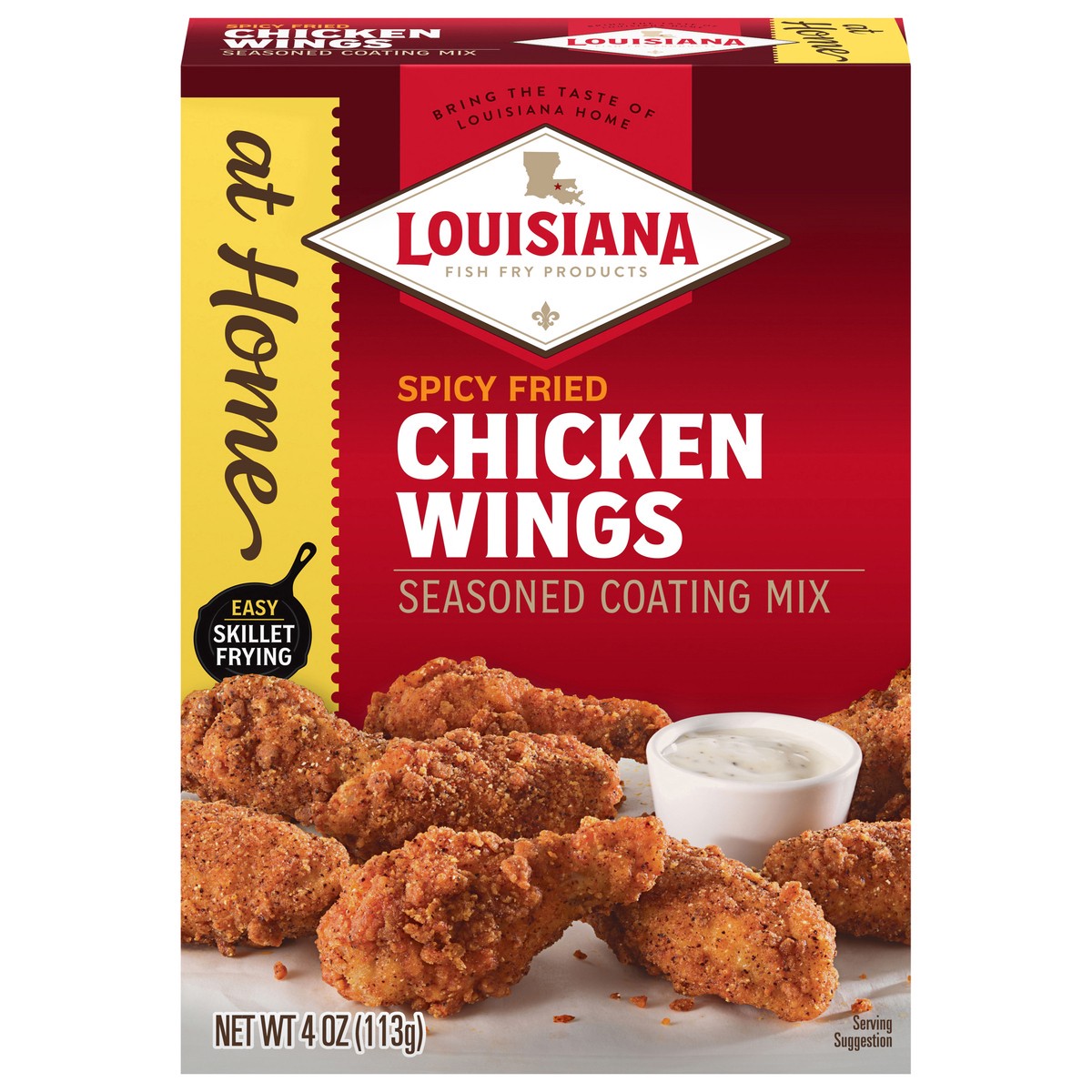 slide 1 of 13, Louisiana Fish Fry Products Spicy Fried Chicken Wings Seasoned Coating Mix 4 oz, 4 oz