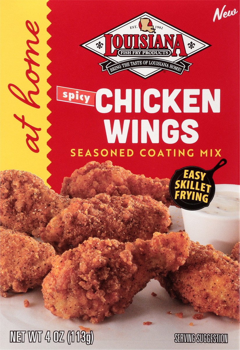 slide 11 of 13, Louisiana Fish Fry Products Spicy Fried Chicken Wings Seasoned Coating Mix 4 oz, 4 oz