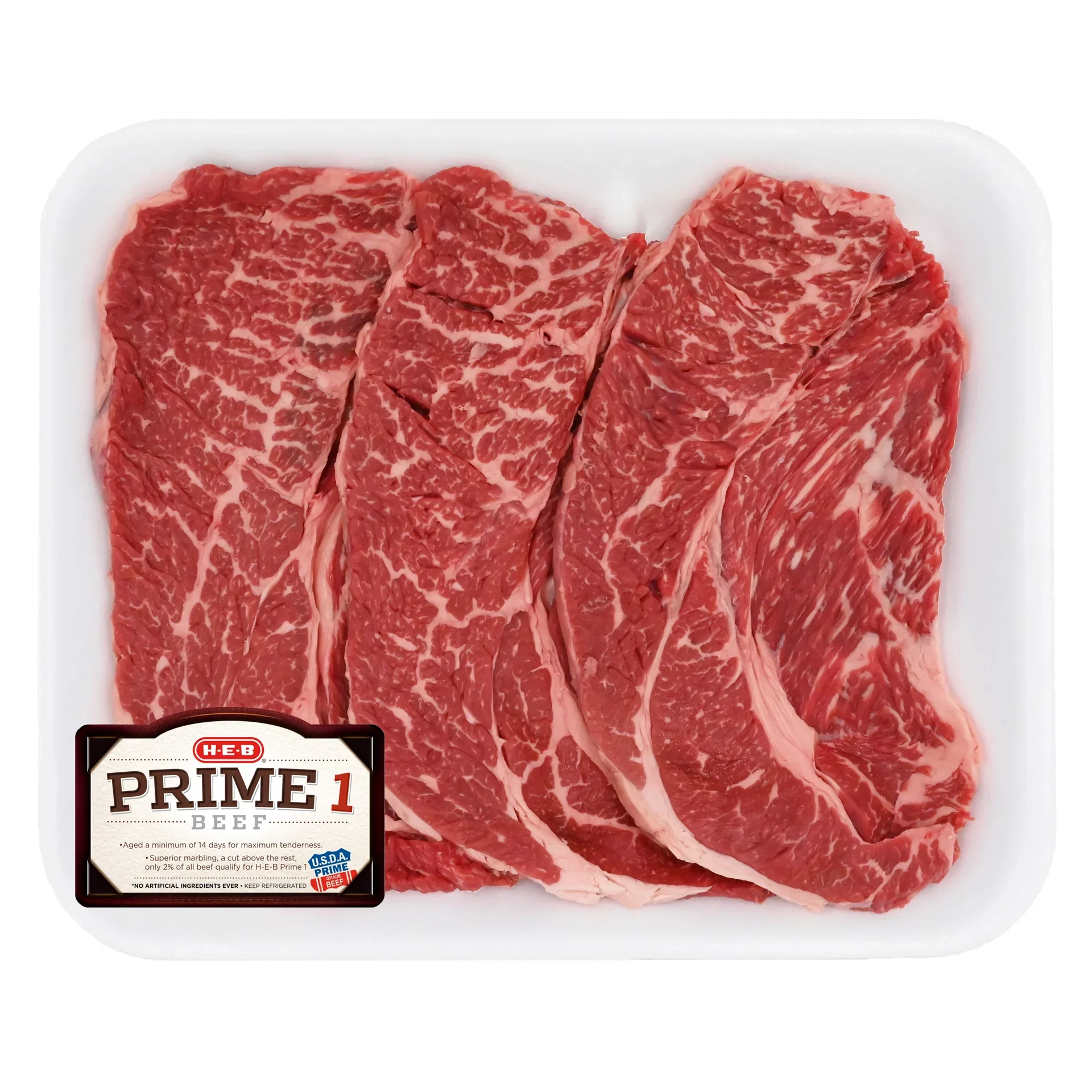 slide 1 of 1, H-E-B Prime 1 Beef Boneless Chuck Steaks, Thin Cut - Value Pack, per lb