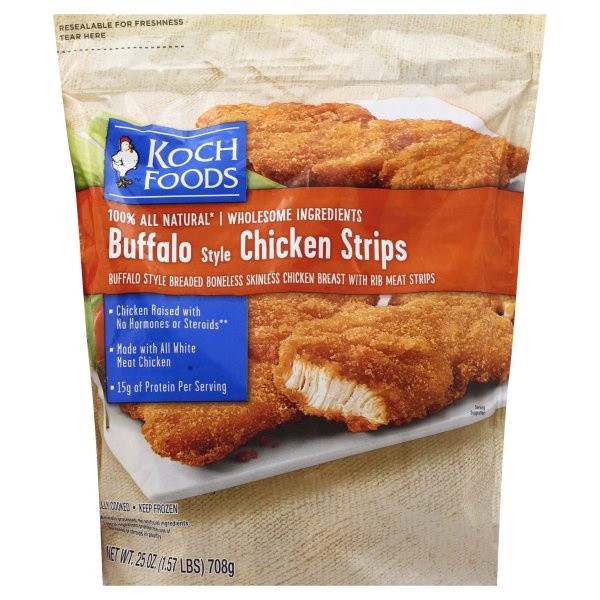 slide 1 of 1, Koch Foods Buffalo Style Chicken Strips, 25 oz