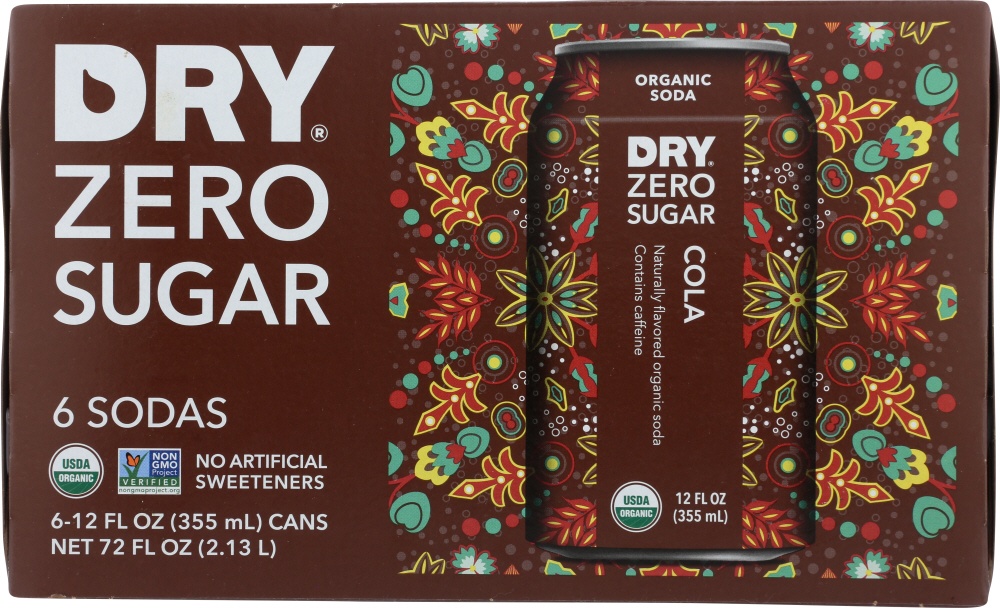 slide 1 of 1, Dry Zero Sugar Cola, 6 ct; 12 fl oz
