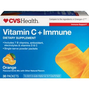 slide 1 of 1, CVS Health Vitamin C + Immune Dietary Supplement, Orange, 30 Ct, 30 ct