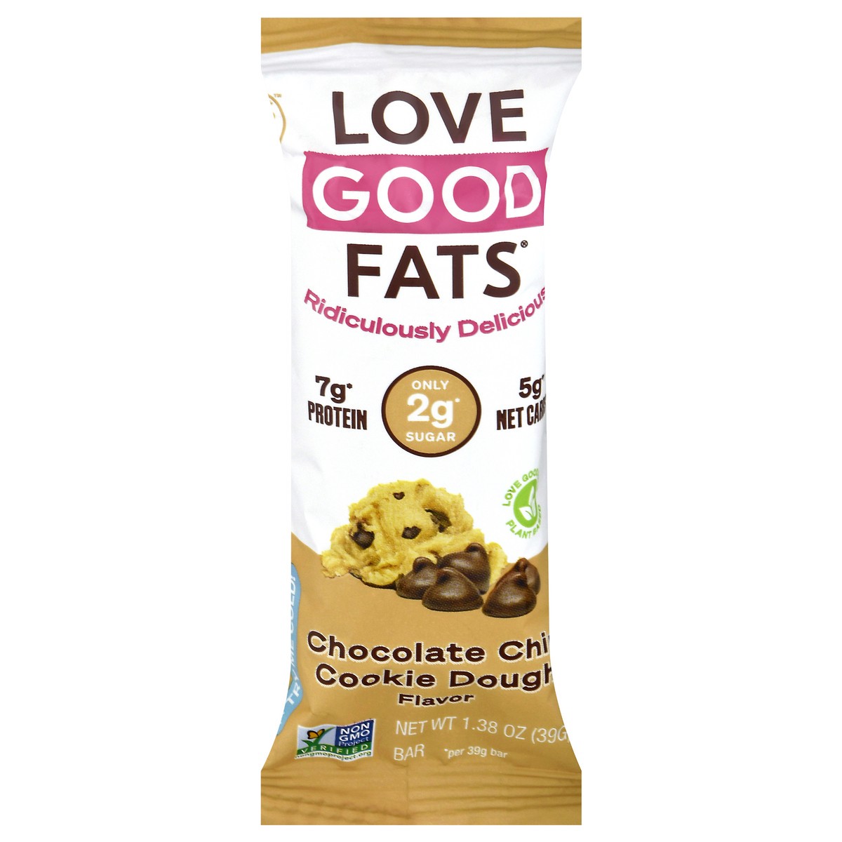 slide 8 of 13, Love Good Fats Chocolate Chip Cookie Dough Flavor Bar 1.38 oz, 1.38 oz