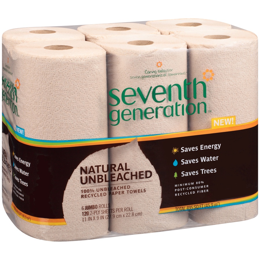 slide 2 of 3, Seventh Generation Natural Unbleached Paper Towels, 6 ct