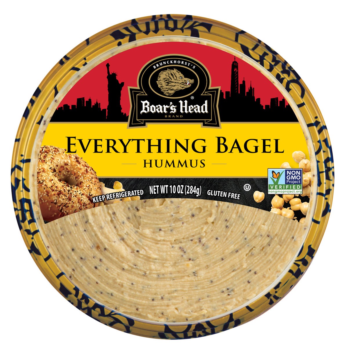 slide 1 of 9, Boar's Head Everything Bagel Hummus, 10 oz