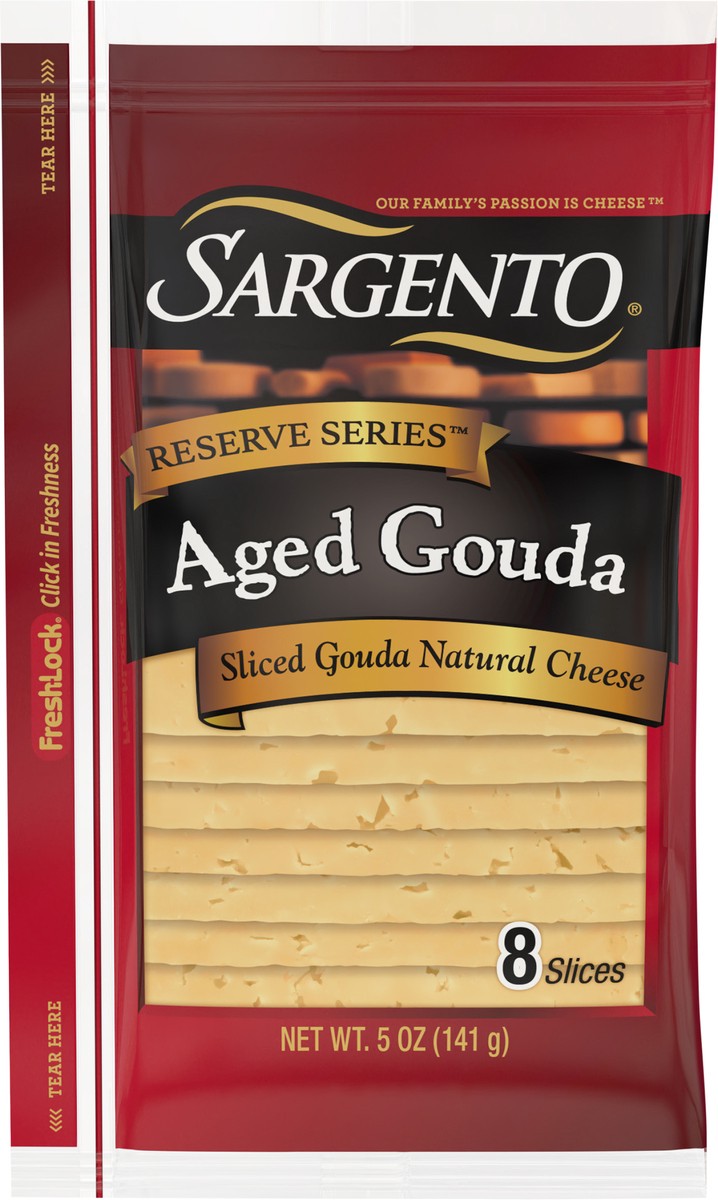 slide 2 of 8, Sargento Reserve Series™ Sliced Aged Gouda Natural Cheese, 8 Slices, 5 oz