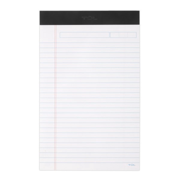 slide 7 of 7, Tul Writing Pads, Junior Size, Narrow Rule, 50 Sheets Per Pad, White, Pack Of 6 Pads, 6 ct
