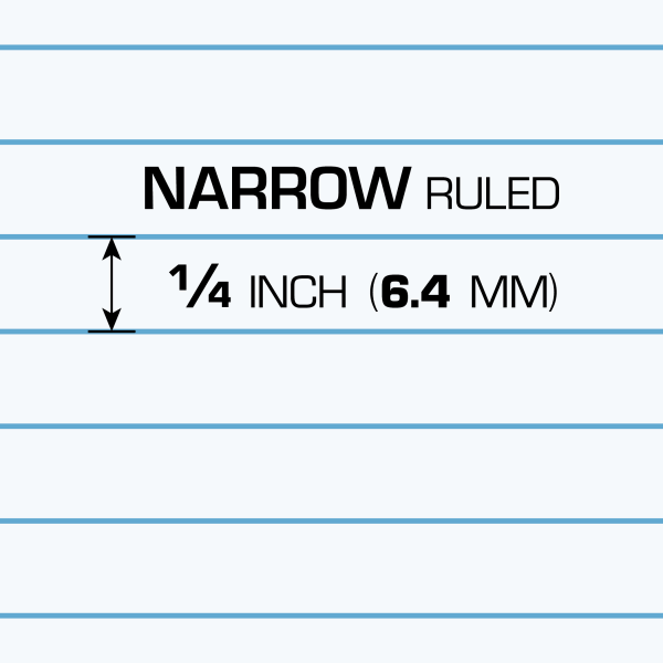 slide 3 of 7, Tul Writing Pads, Junior Size, Narrow Rule, 50 Sheets Per Pad, White, Pack Of 6 Pads, 6 ct