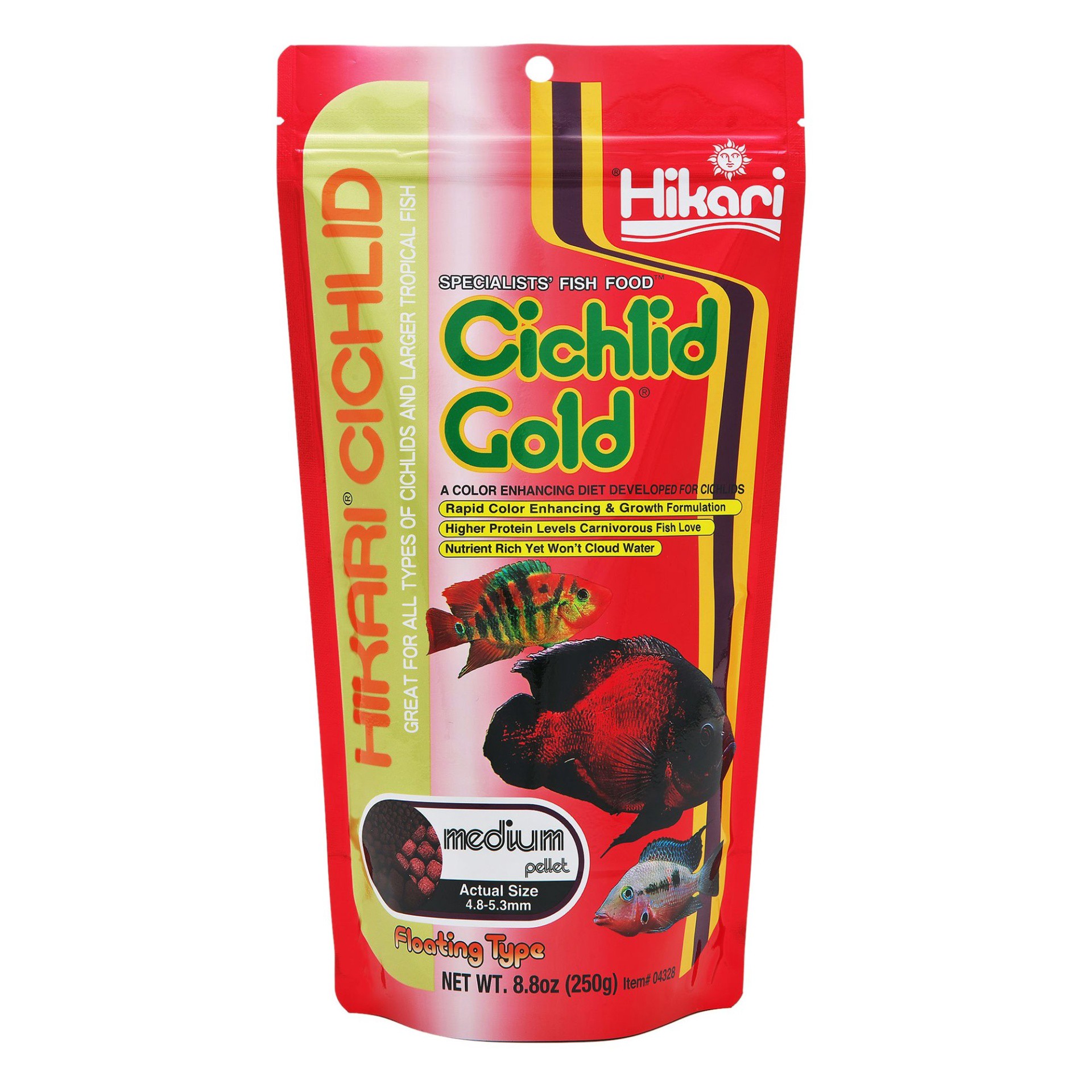 slide 1 of 1, Hikari Cichlid Gold Medium Pellets, 8.8 oz