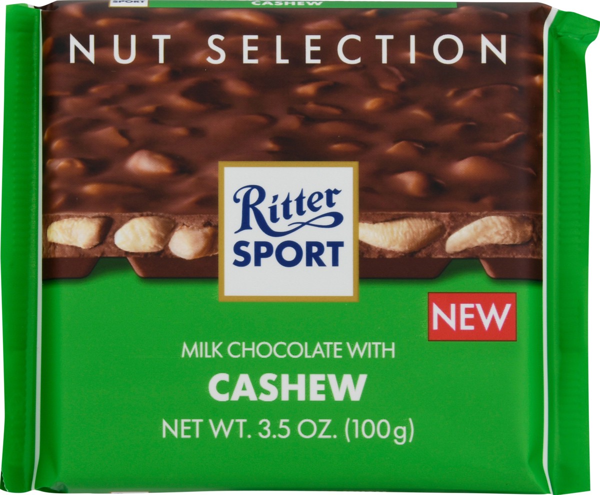 slide 10 of 12, Ritter Sport Ritter Milk Chocolate With Cashews - 3.5 oz, 3.5 oz