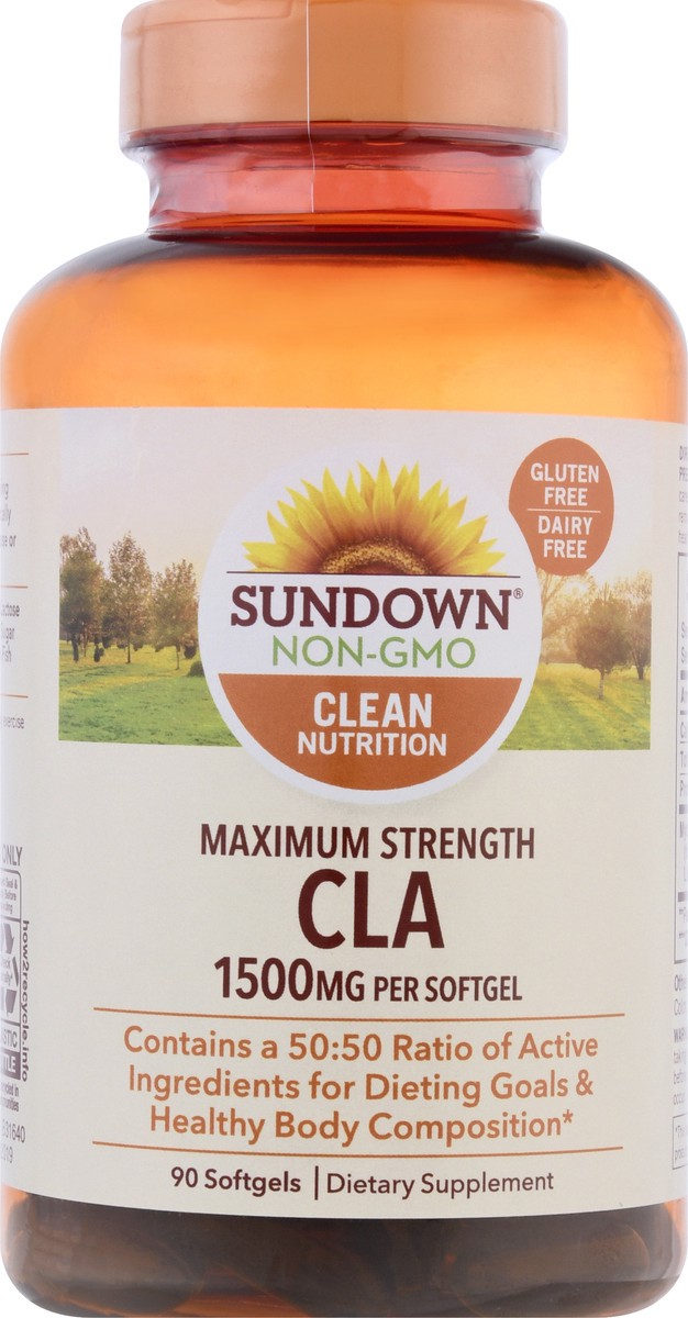 slide 5 of 11, Sundown Non-GMO Maximum Strength Softgels CLA 90 ea, 90 ct