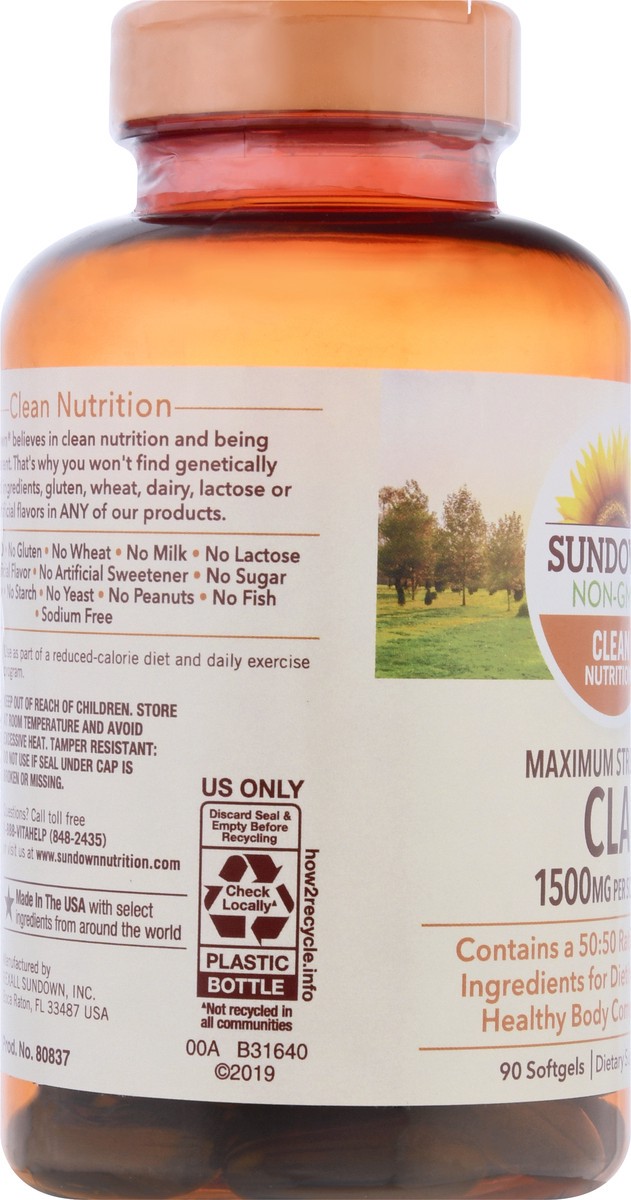 slide 8 of 11, Sundown Non-GMO Maximum Strength Softgels CLA 90 ea, 90 ct