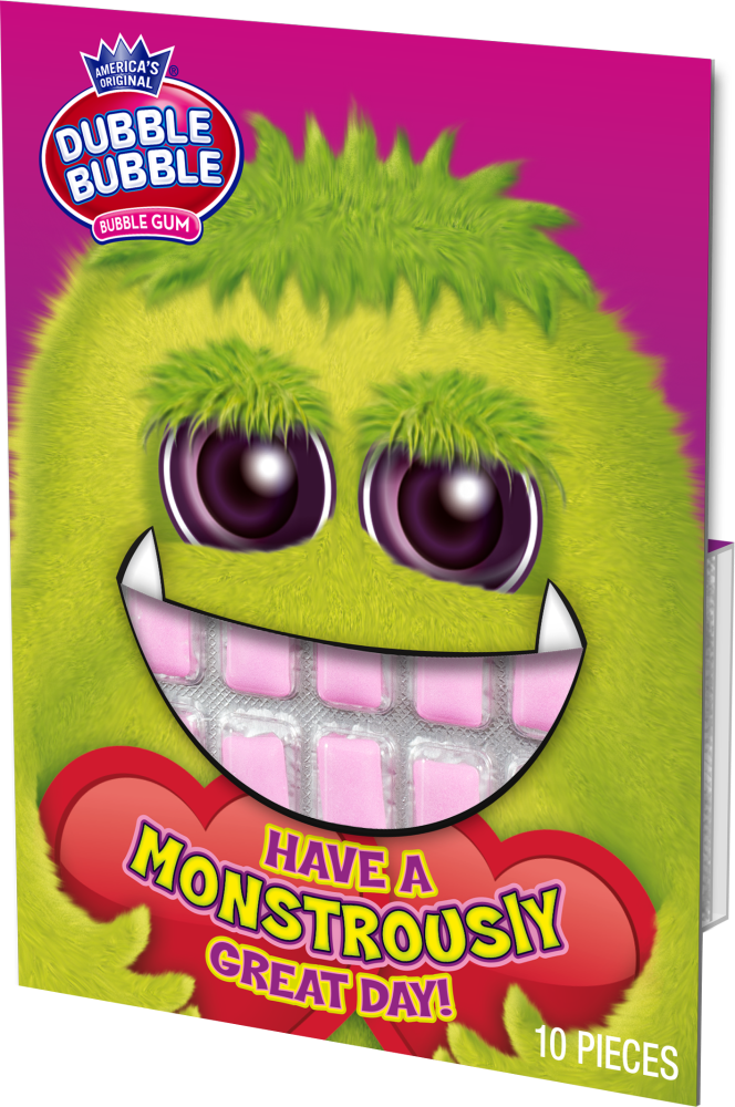 slide 1 of 1, Dubble Bubble Monster Cards, 10 ct