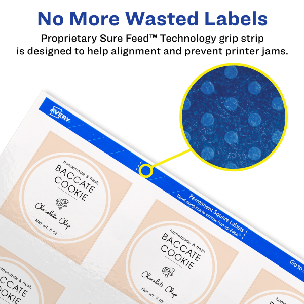 slide 7 of 7, Avery Printable Square Labels, 22565, 2&Rdquo;W X 2&Rdquo;D, Glossy White, Pack Of 120 Labels, 120 ct