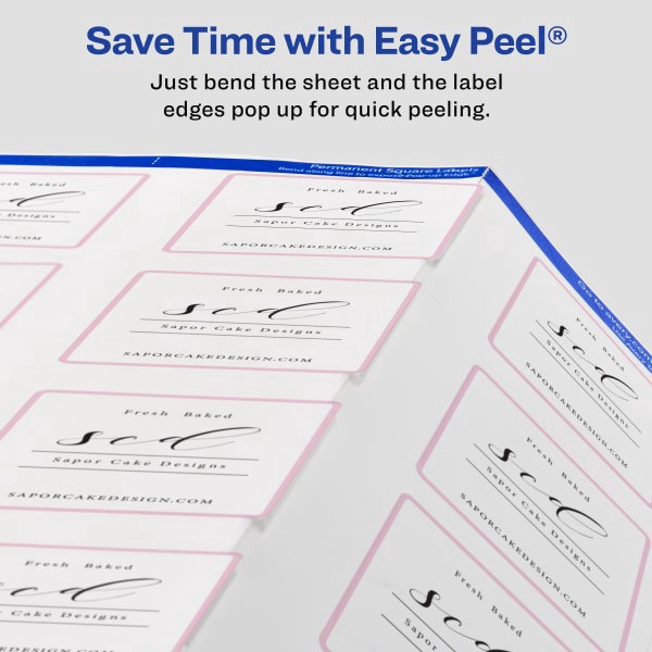 slide 4 of 7, Avery Printable Square Labels, 22565, 2&Rdquo;W X 2&Rdquo;D, Glossy White, Pack Of 120 Labels, 120 ct