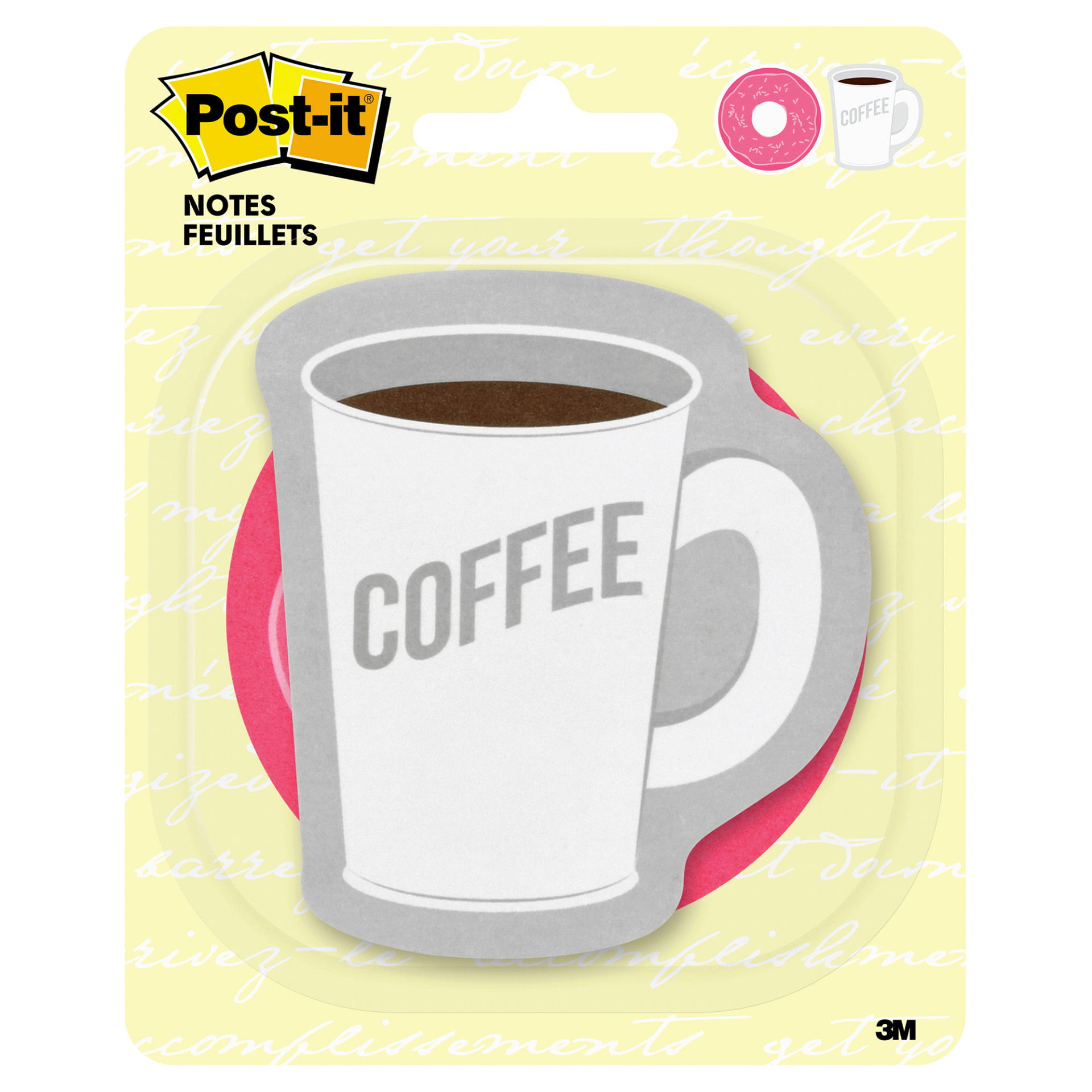 slide 1 of 2, Post-it Notes Unique Shape Coffee/Dounut - 2 PK, 2 ct