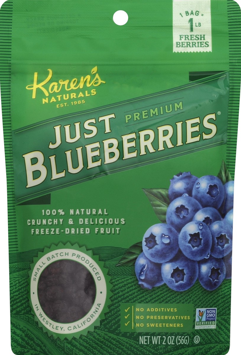 slide 2 of 2, Karen's Naturals Just Freeze Dried Blueberries, 2 oz