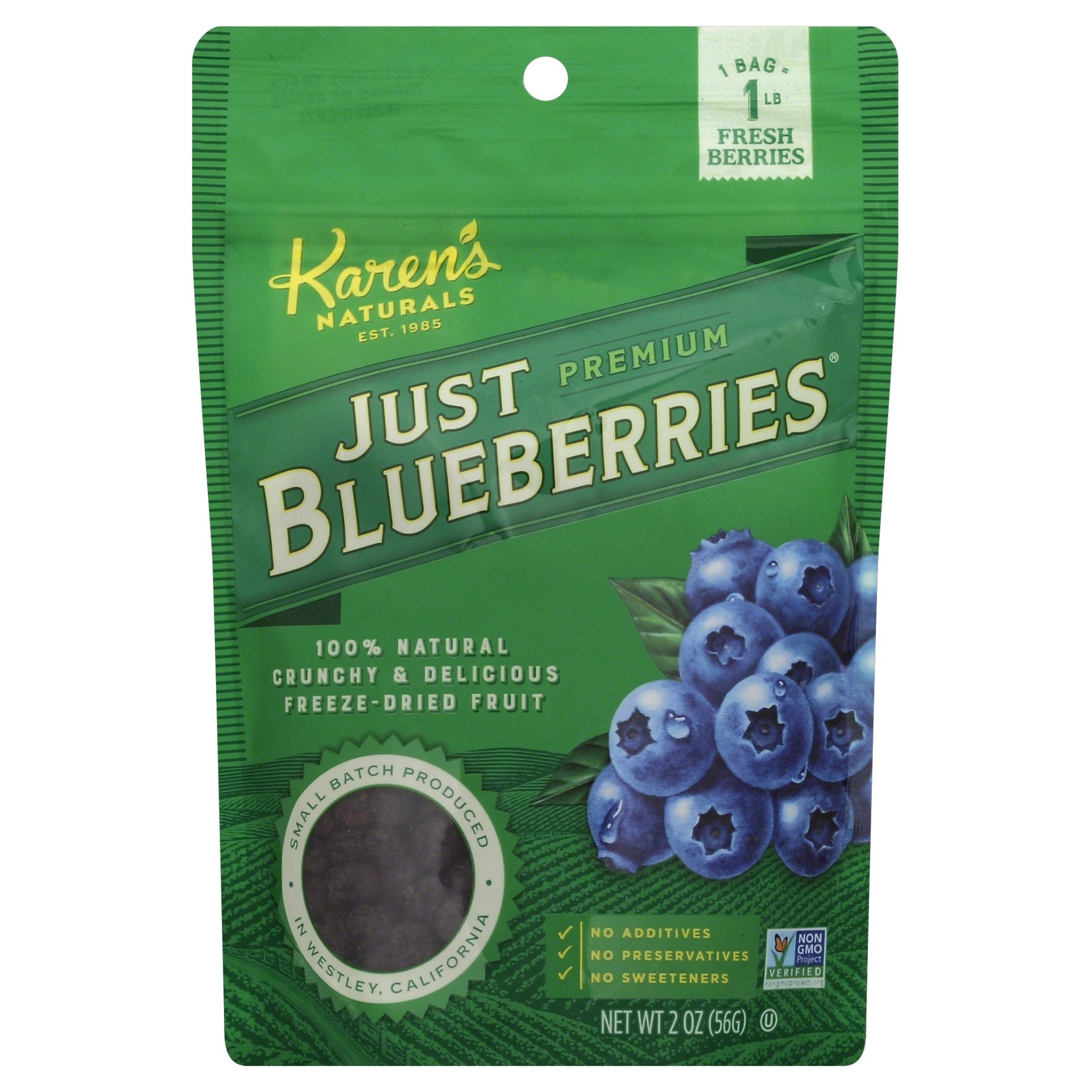slide 1 of 2, Karen's Naturals Just Freeze Dried Blueberries, 2 oz