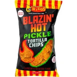 Rico's Blazin' Hot Pickle Tortilla Chips