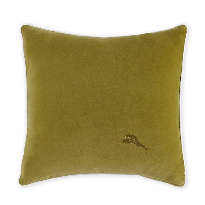 slide 1 of 4, Tommy Bahama Canyon Palms Velvet Square Throw Pillow - Green, 1 ct