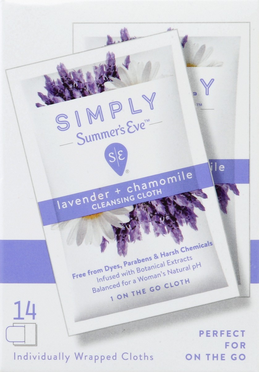 slide 3 of 4, Simply Summer's Eve Lavender Chamomile Feminine Cloth, 14 ct