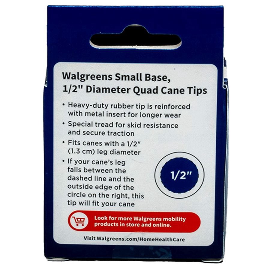 slide 2 of 3, Walgreens Quad Cane Tips, 4 ct